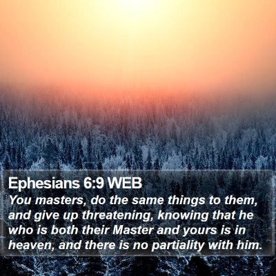 Ephesians 6:9 WEB Bible Verse Image