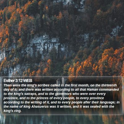 Esther 3:12 WEB Bible Verse Image