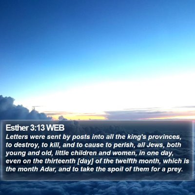 Esther 3:13 WEB Bible Verse Image