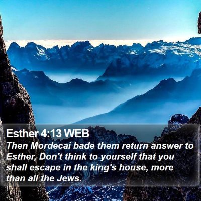 Esther 4:13 WEB Bible Verse Image