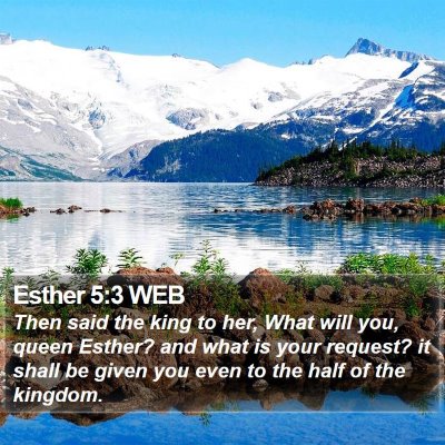 Esther 5:3 WEB Bible Verse Image