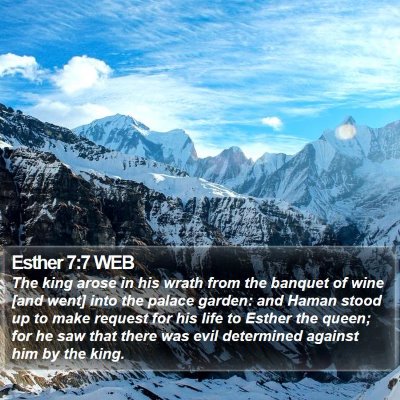 Esther 7:7 WEB Bible Verse Image