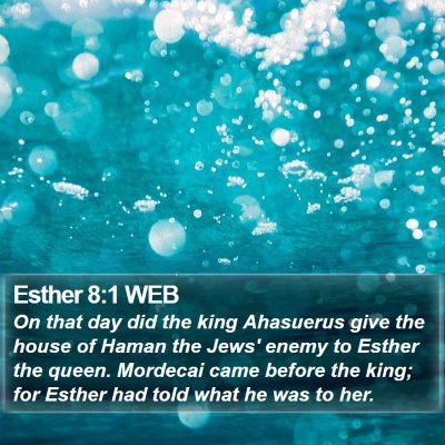 Esther 8:1 WEB Bible Verse Image