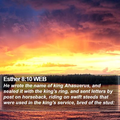Esther 8:10 WEB Bible Verse Image