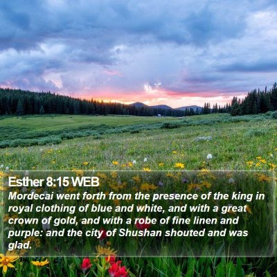Esther 8:15 WEB Bible Verse Image
