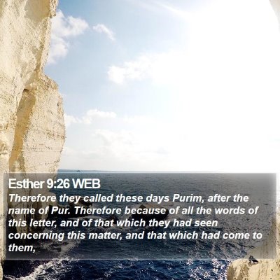 Esther 9:26 WEB Bible Verse Image
