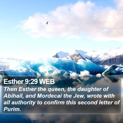 Esther 9:29 WEB Bible Verse Image