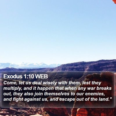 Exodus 1:10 WEB Bible Verse Image