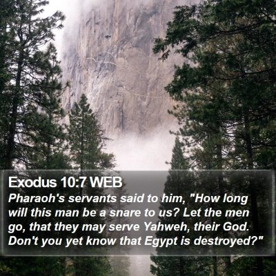 Exodus 10:7 WEB Bible Verse Image