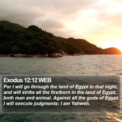 Exodus 12:12 WEB Bible Verse Image