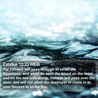 Exodus 12:23 WEB Bible Verse Image