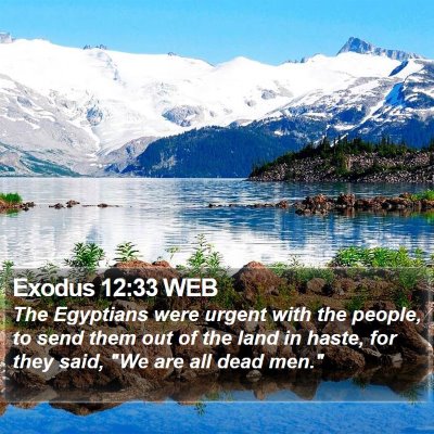 Exodus 12:33 WEB Bible Verse Image