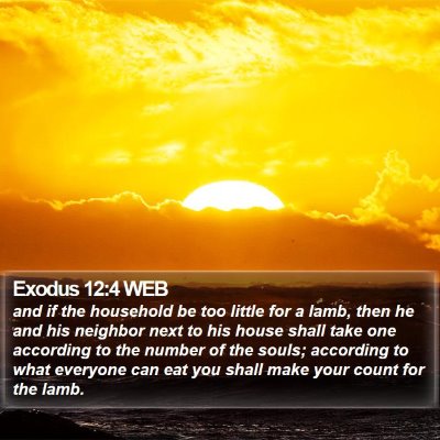 Exodus 12:4 WEB Bible Verse Image
