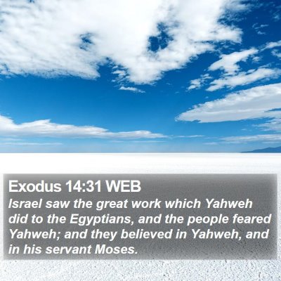 Exodus 14:31 WEB Bible Verse Image