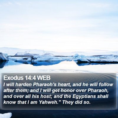 Exodus 14:4 WEB Bible Verse Image