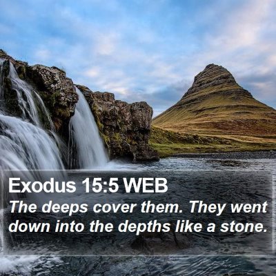 Exodus 15:5 WEB Bible Verse Image