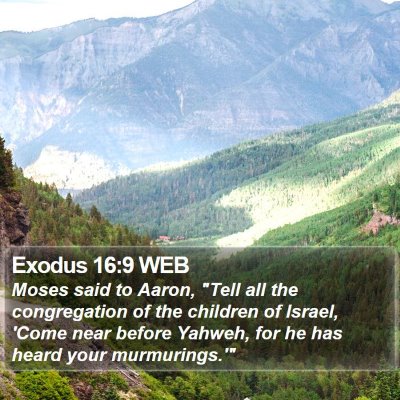 Exodus 16:9 WEB Bible Verse Image