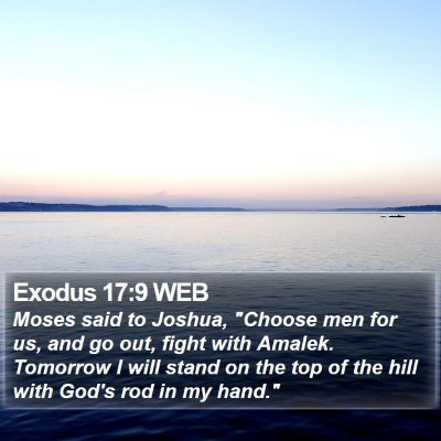 Exodus 17:9 WEB Bible Verse Image