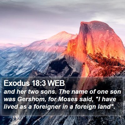 Exodus 18:3 WEB Bible Verse Image
