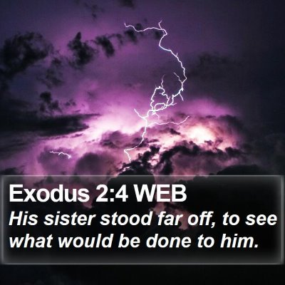 Exodus 2:4 WEB Bible Verse Image