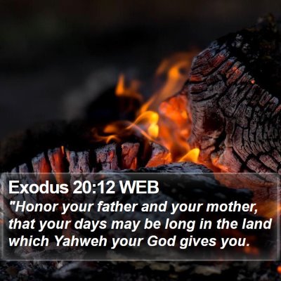 Exodus 20:12 WEB Bible Verse Image