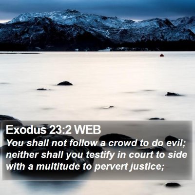 Exodus 23:2 WEB Bible Verse Image