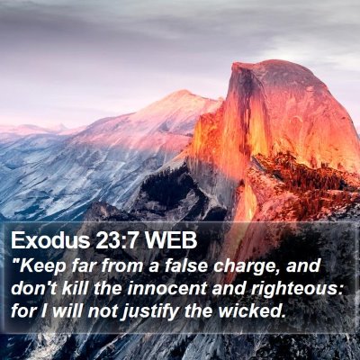 Exodus 23:7 WEB Bible Verse Image