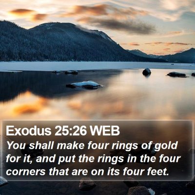 Exodus 25:26 WEB Bible Verse Image