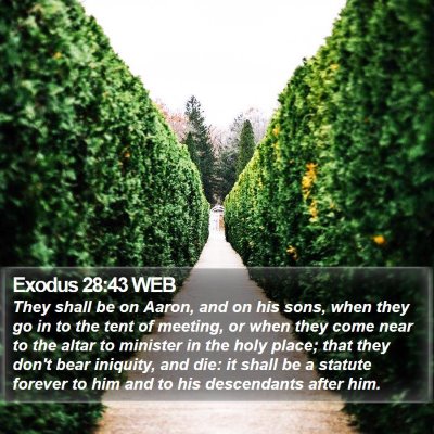 Exodus 28:43 WEB Bible Verse Image