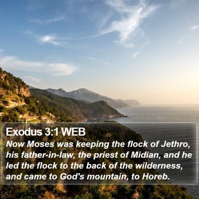 Exodus 3:1 WEB Bible Verse Image