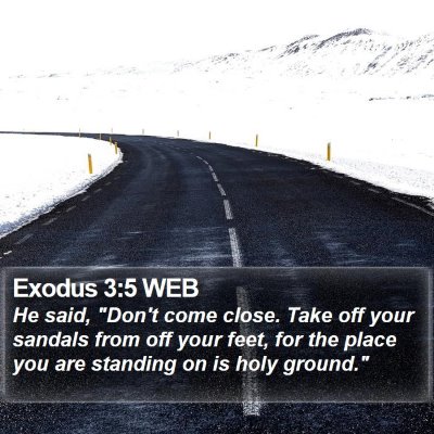 Exodus 3:5 WEB Bible Verse Image