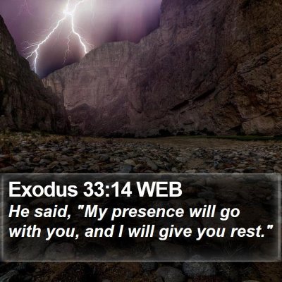 Exodus 33:14 WEB Bible Verse Image
