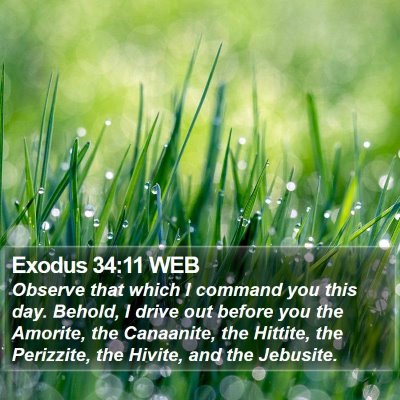 Exodus 34:11 WEB Bible Verse Image