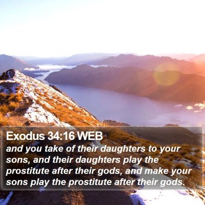 Exodus 34:16 WEB Bible Verse Image