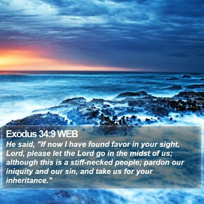 Exodus 34:9 WEB Bible Verse Image