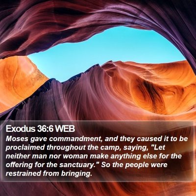 Exodus 36:6 WEB Bible Verse Image