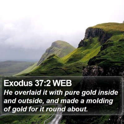 Exodus 37:2 WEB Bible Verse Image