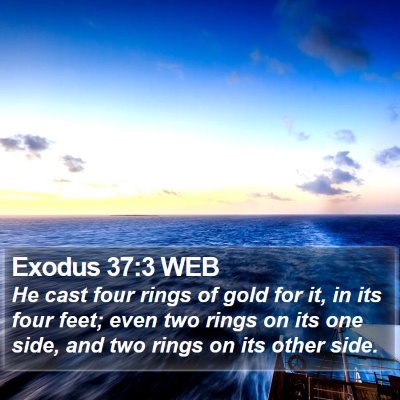 Exodus 37:3 WEB Bible Verse Image