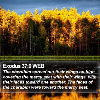 Exodus 37:9 WEB Bible Verse Image
