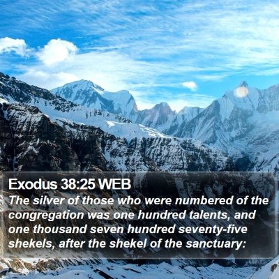Exodus 38:25 WEB Bible Verse Image