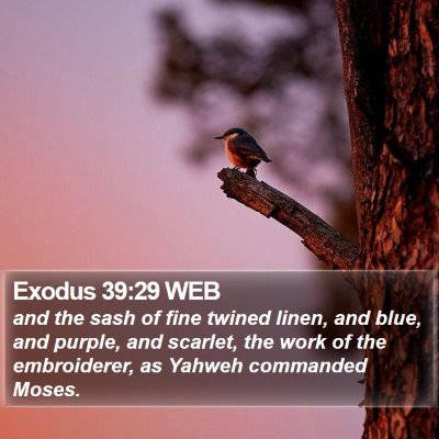 Exodus 39:29 WEB Bible Verse Image