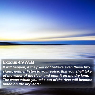 Exodus 4:9 WEB Bible Verse Image