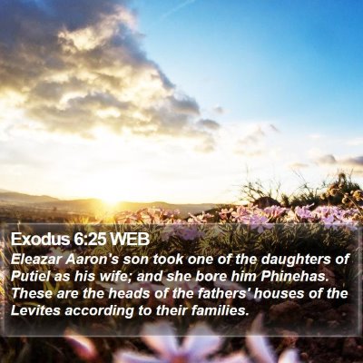 Exodus 6:25 WEB Bible Verse Image