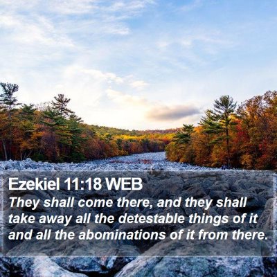 Ezekiel 11:18 WEB Bible Verse Image