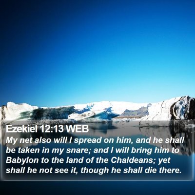 Ezekiel 12:13 WEB Bible Verse Image