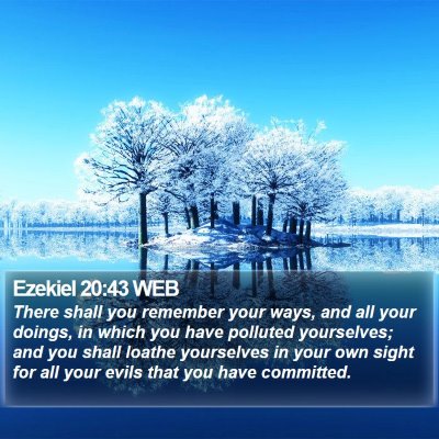 Ezekiel 20:43 WEB Bible Verse Image