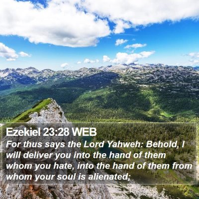 Ezekiel 23:28 WEB Bible Verse Image