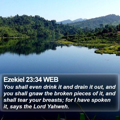 Ezekiel 23:34 WEB Bible Verse Image