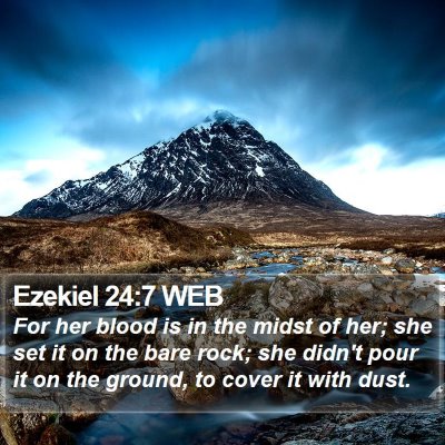 Ezekiel 24:7 WEB Bible Verse Image