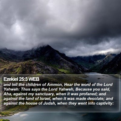 Ezekiel 25:3 WEB Bible Verse Image